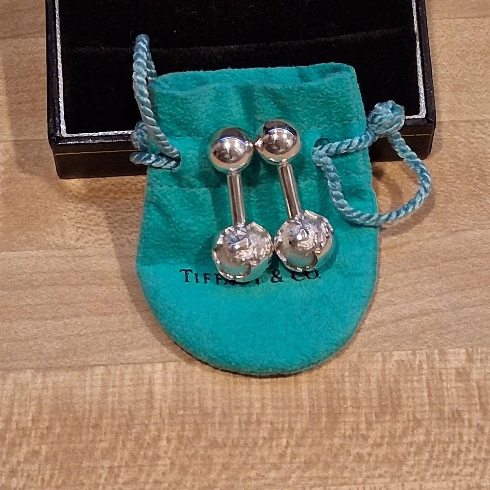 Tiffany & Co Sterling Silver Globe Cufflinks 925 World Map With Box & Pouch - Picture 8 of 9